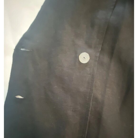 Free People Blazer Women's Black Double Breasted Linen Blend Jacket Sz XS Preppy - Picture 7 of 16